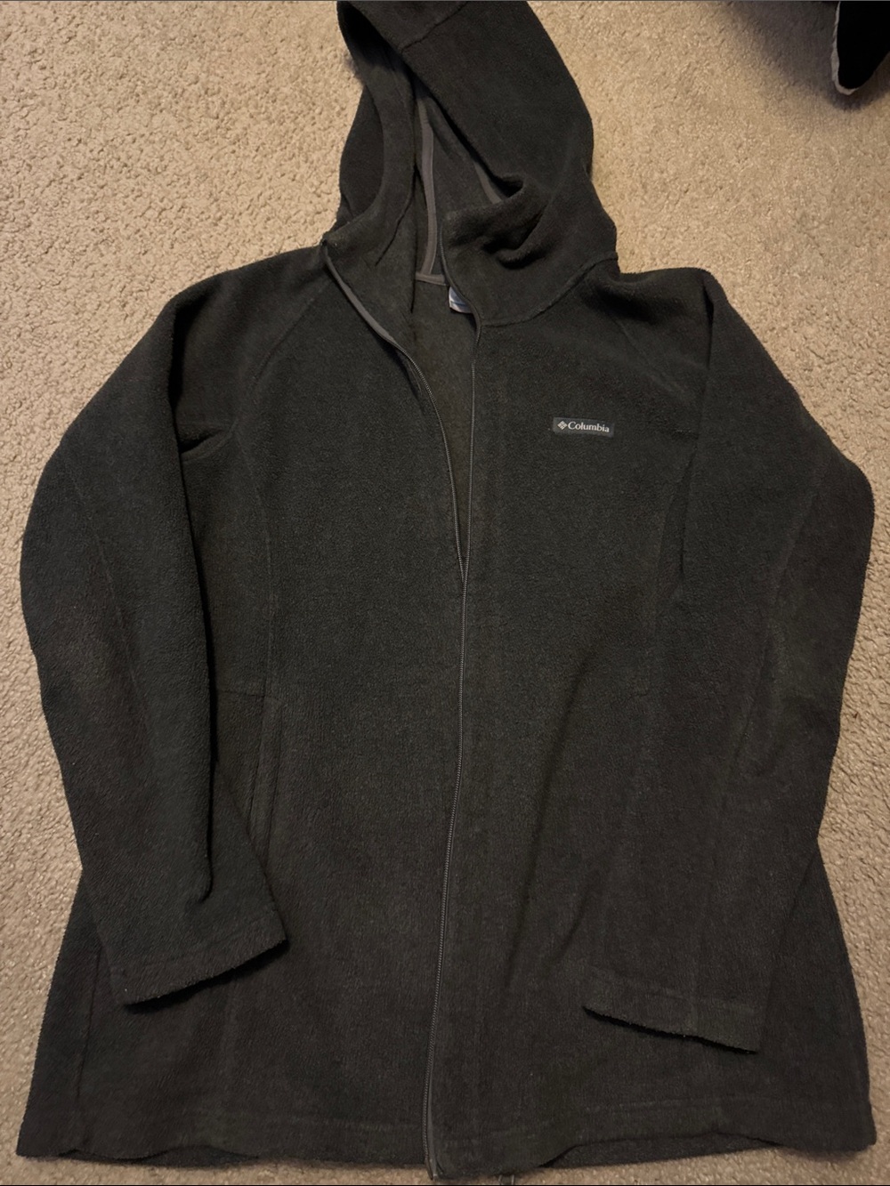 Columbia Black Full-Zip Hooded Fleece Jacket